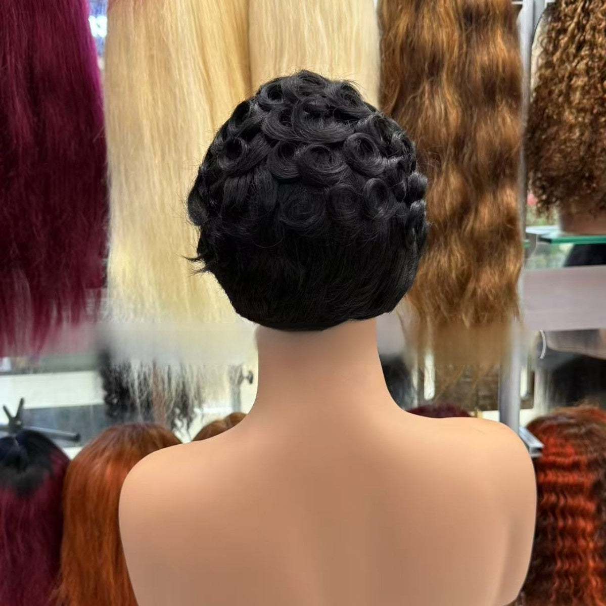 Short Curly Human Hair Wig Drip Depot
