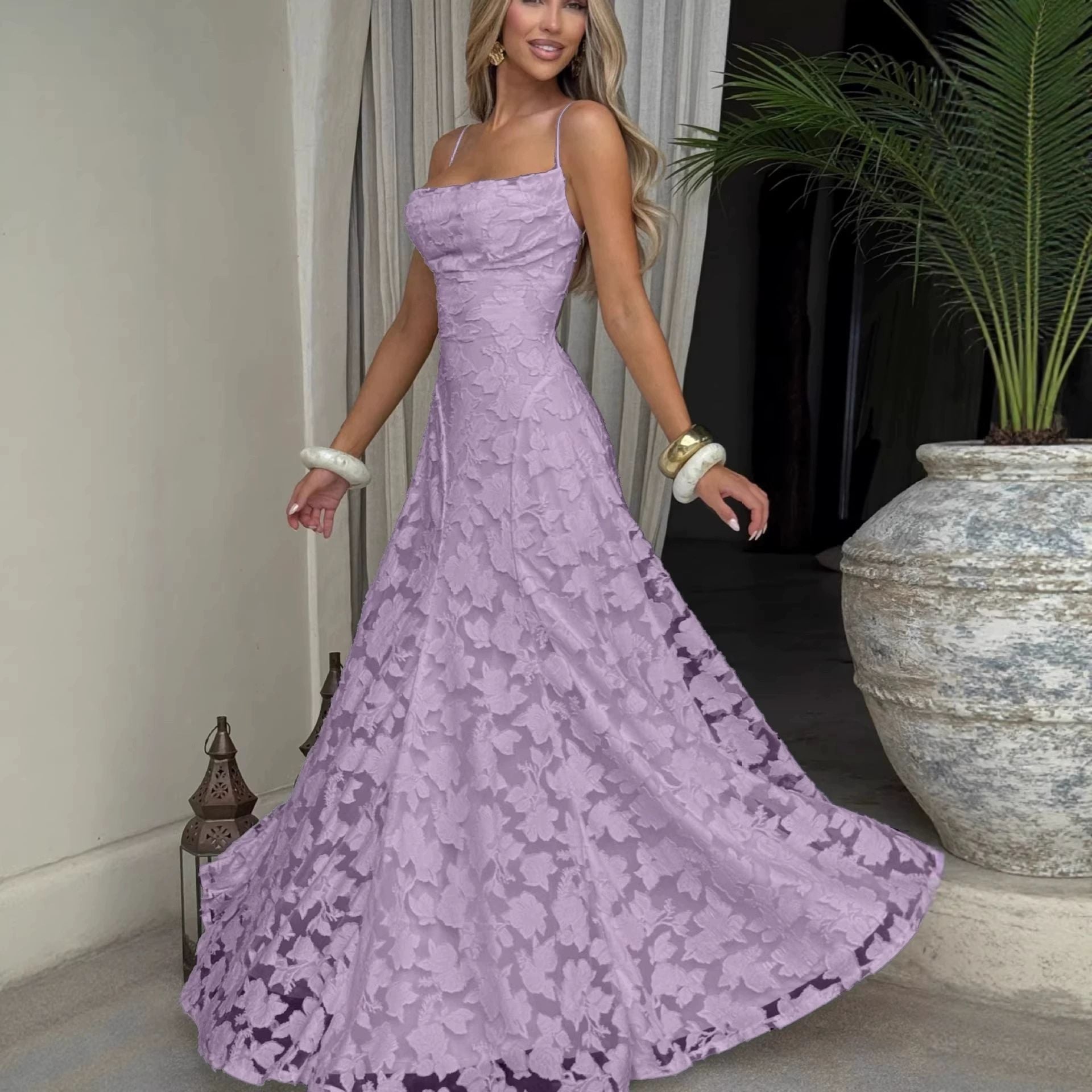 Elegant Lace Backless Evening Dress Drip Depot