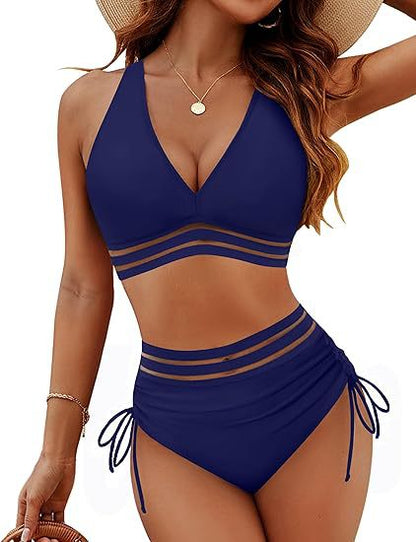 Women's High-Waisted Push-Up Bikini Set
