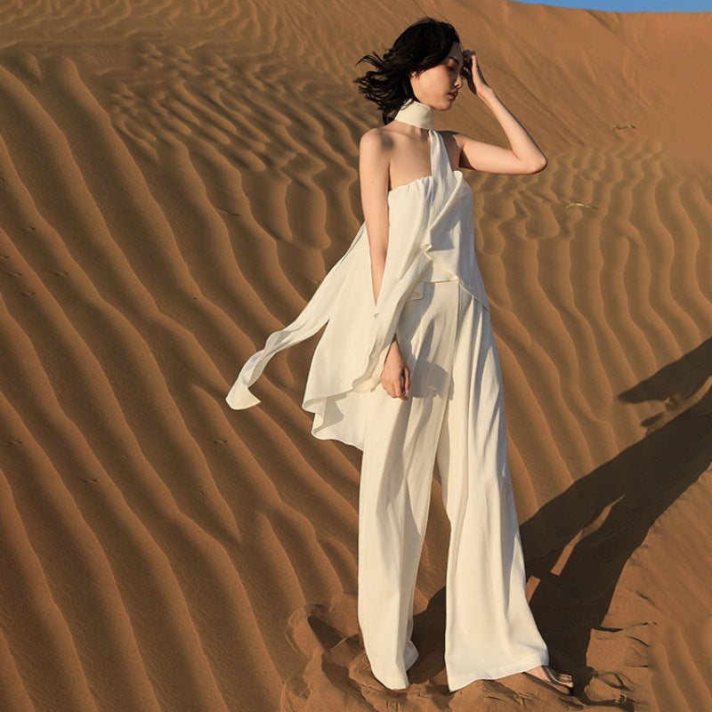 High-Waisted Wide-Leg Beach Jumpsuit Drip Depot