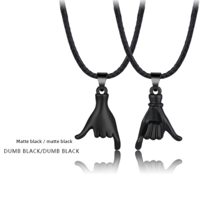 Geometric Hook Couple Pendant Necklace