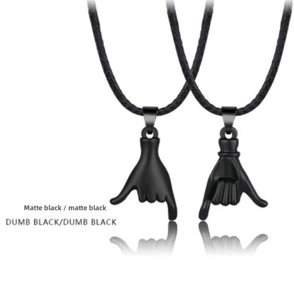 Geometric Hook Couple Pendant Necklace