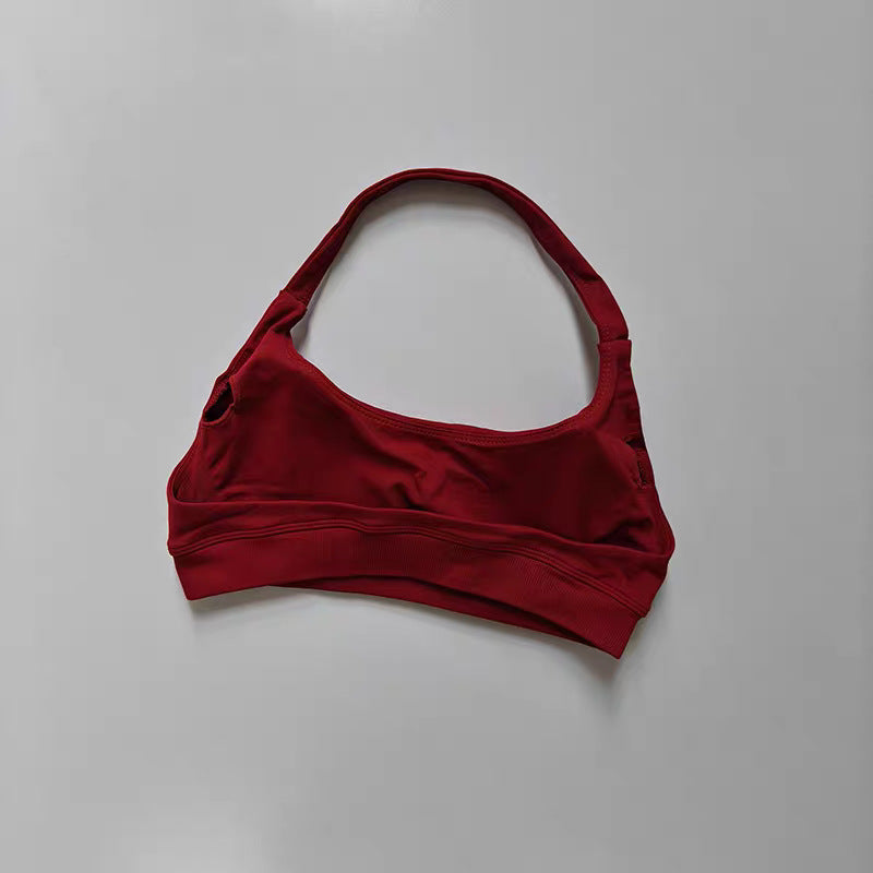 High-Elastic Halter Sports Bra with Removable Pads