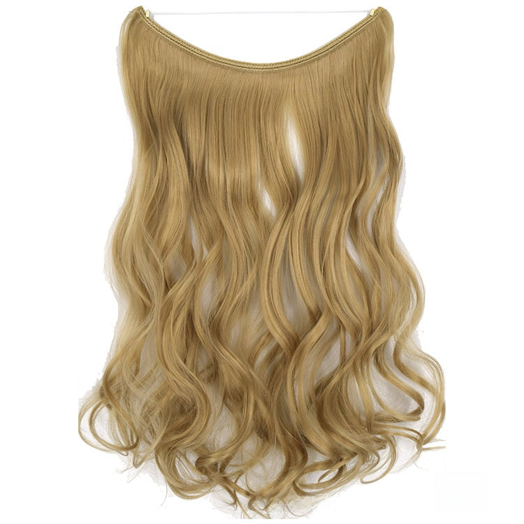 Seamless Fish Line Hair Extension Curly Synthetic Wig