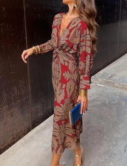 Printed A-Line Womens Dress