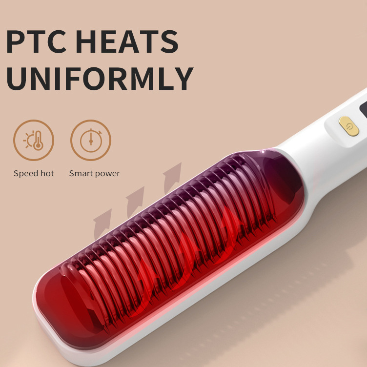LCD Hair Straightening Comb with Negative Ion Technology Drip Depot