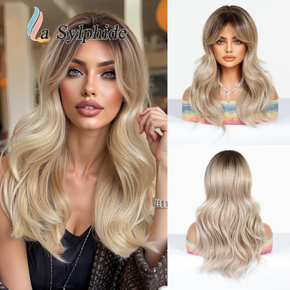 Long Curly Synthetic Hair Wig with Gradient Colors 24inch