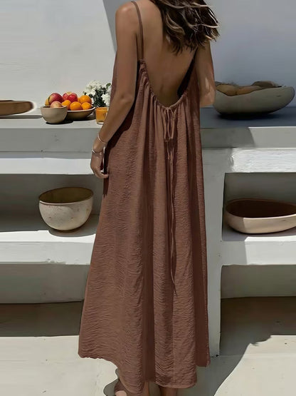 Strappy Backless Long Dress Drip Depot