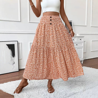 Floral Patchwork A-Line Skirt
