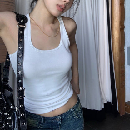 American-Style Racerback Tank Top with Chest Pads