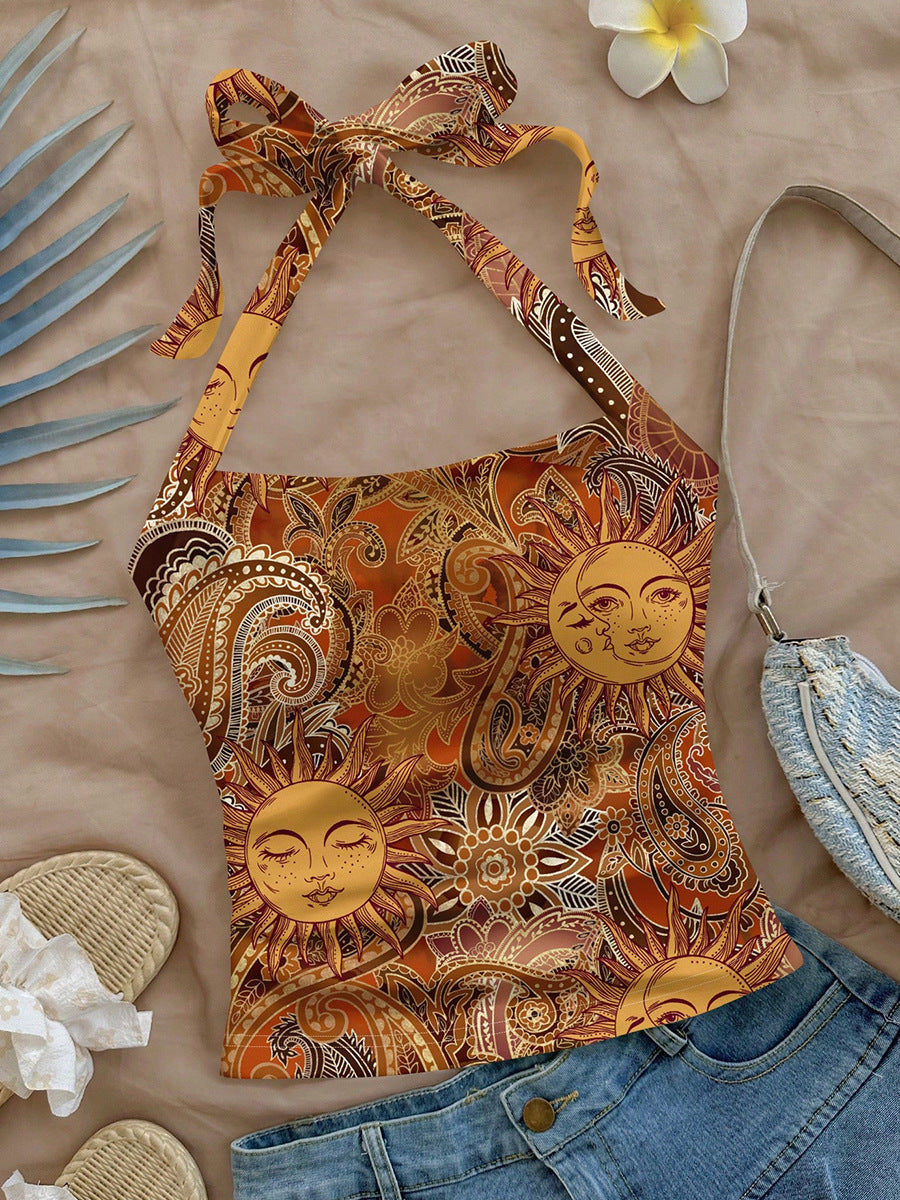 Womens Halter Neck Sling Top