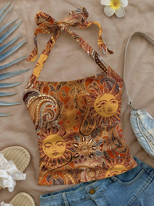 Womens Halter Neck Sling Top