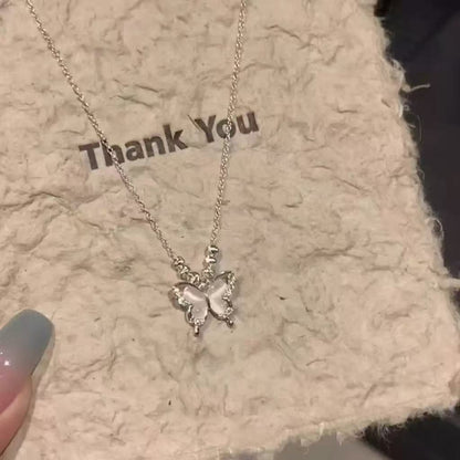Ice Clear Butterfly Cat's Eye Adjustable Necklace Drip Depot