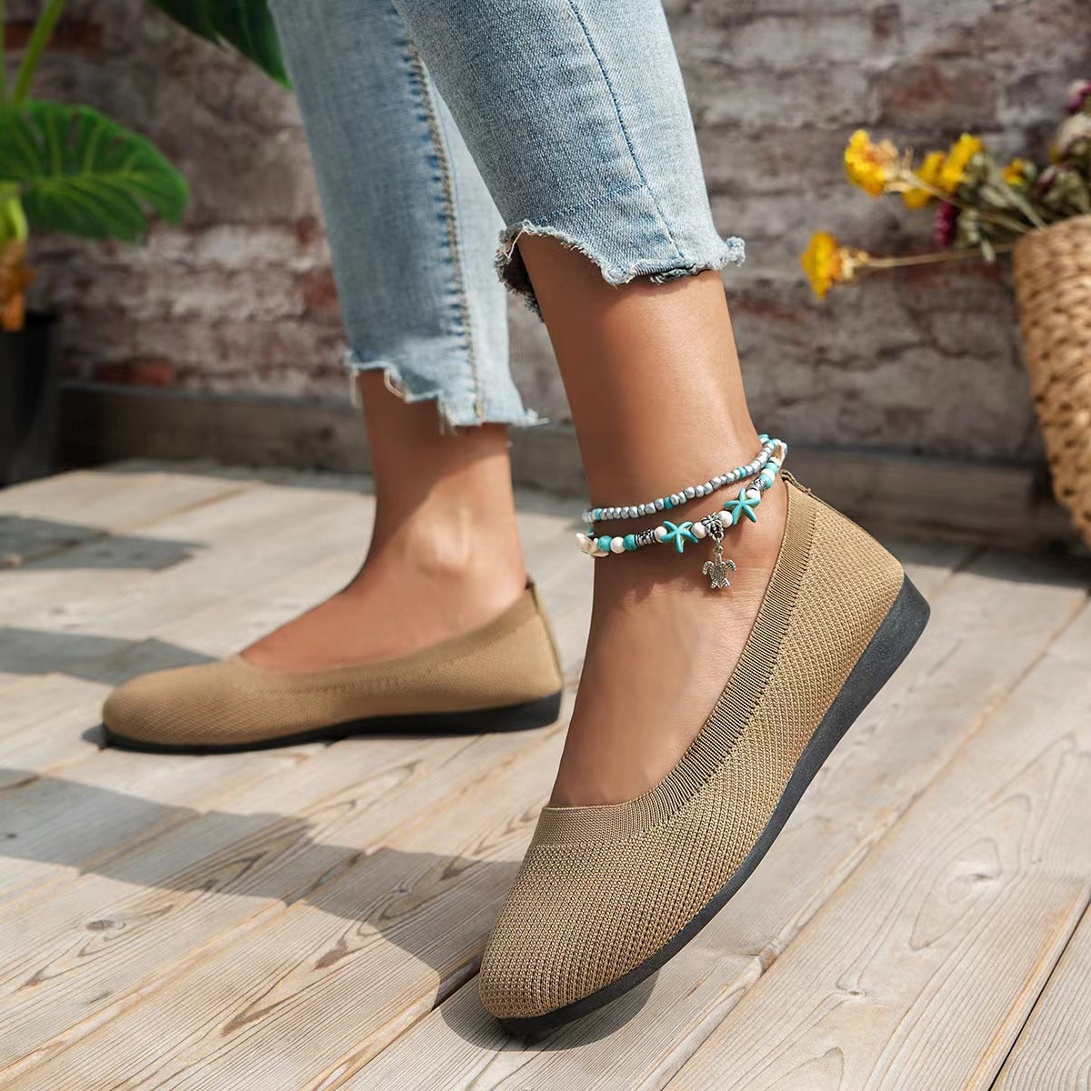 Knitted Flat Bottom Casual Shoes Drip Depot