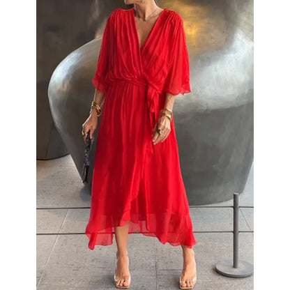 Elegant Bat Sleeve Long Dress Drip Depot