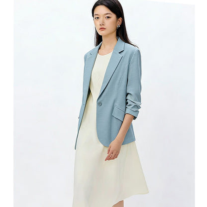 Elegant Linen Blend Blazer for Women