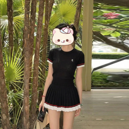 Knit Top and Skirt Set