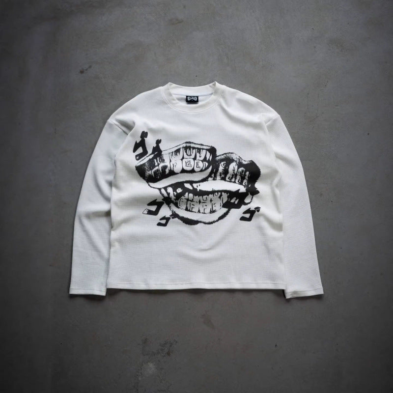 Retro Print Fashion Casual Round Neck Pullover