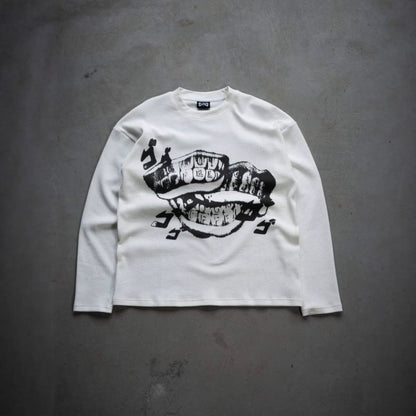 Retro Print Fashion Casual Round Neck Pullover