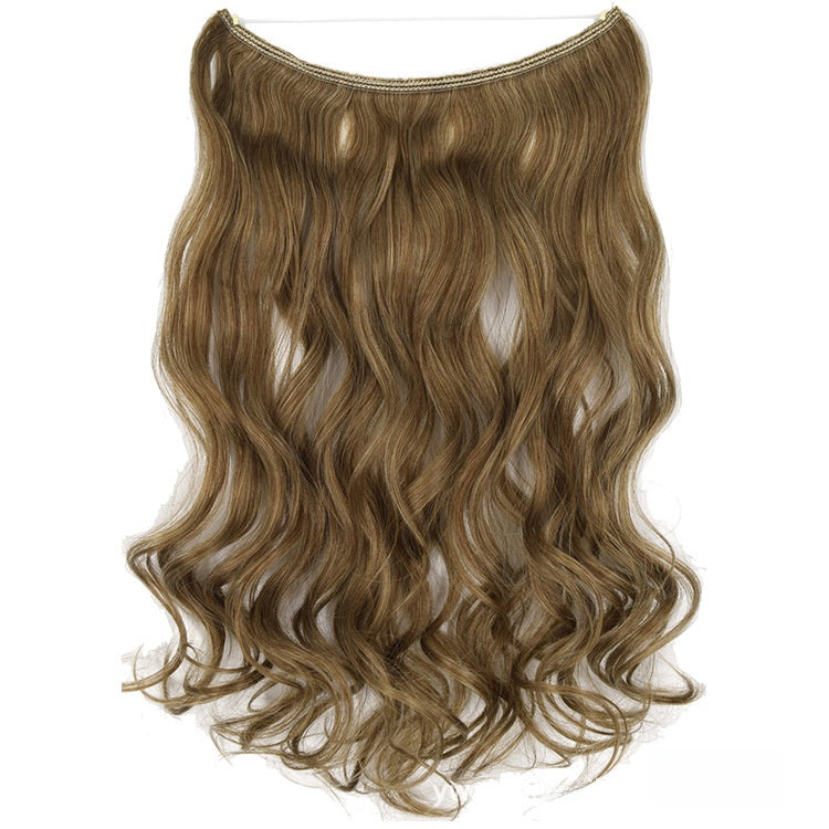 Seamless Fish Line Hair Extension Curly Synthetic Wig