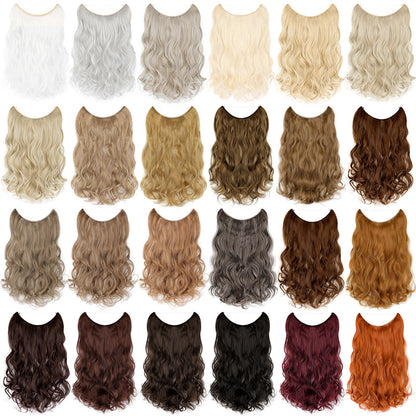 Seamless Fish Line Hair Extension Curly Synthetic Wig