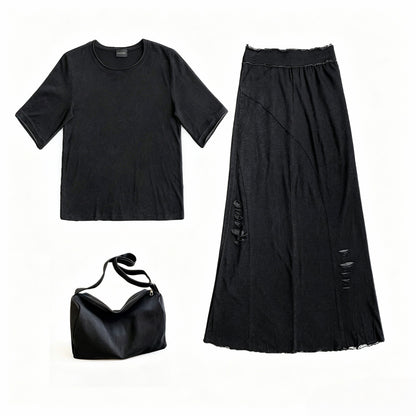 Casual T-Shirt and Skirt Set