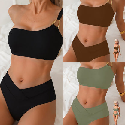 Women's One-Shoulder Bikini Swimsuit