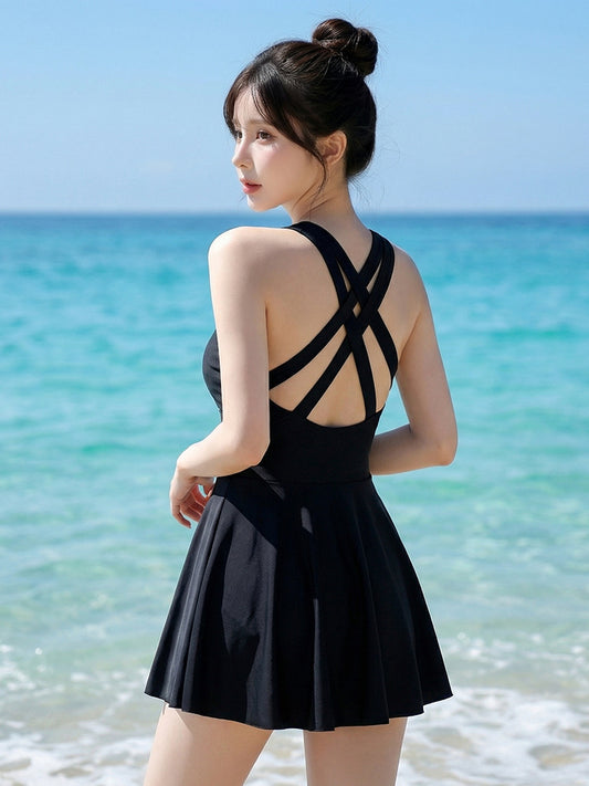 One Piece Swimsuit Tummy Control Backless