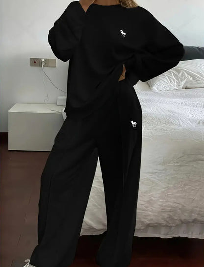 Casual Sweatshirt and Sweatpants Set