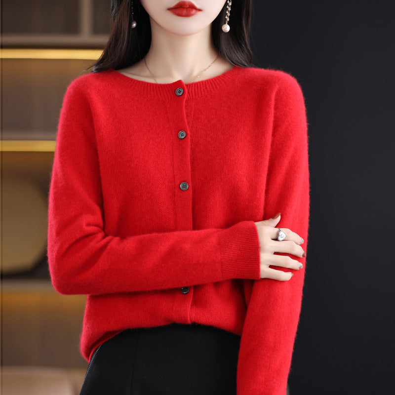 Womens Wool Blend Cardigan Sweater