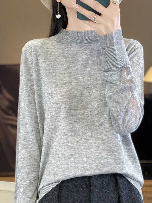 Lace Detail Knit Pullover Top