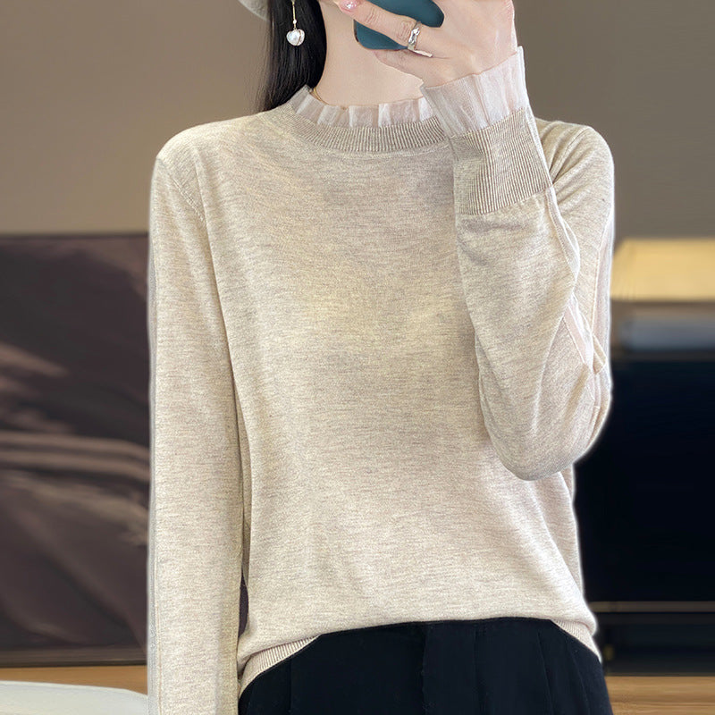 Lace Detail Knit Pullover Top