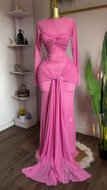 Elegant Long Sleeve Round Neck Bodycon Dress