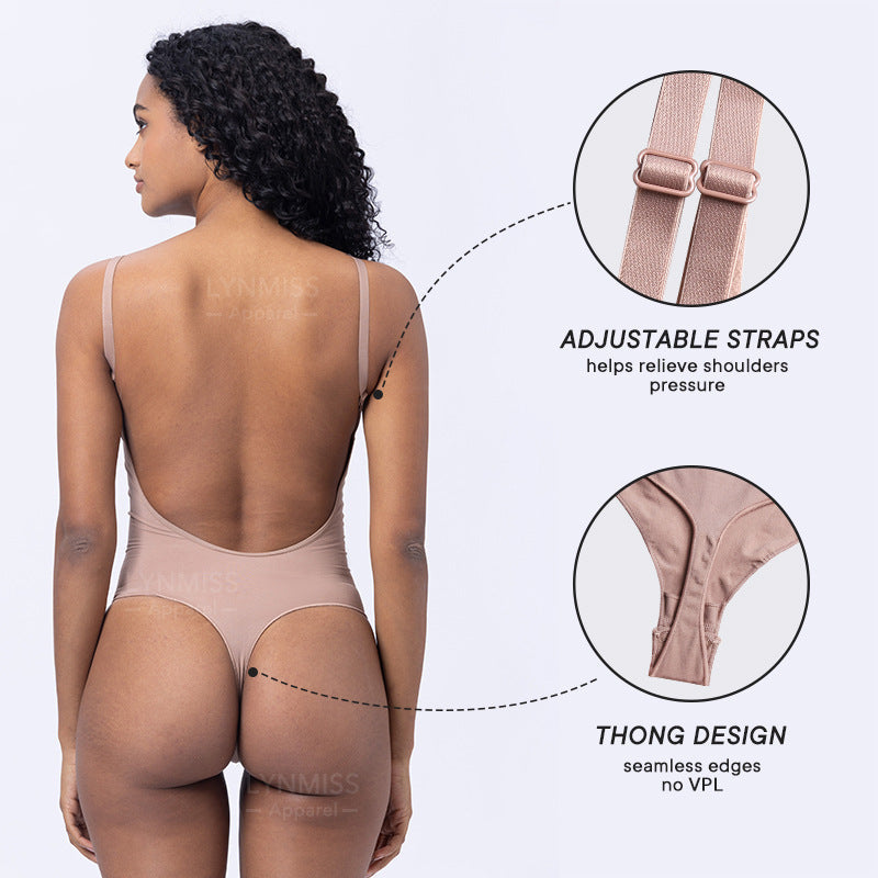 Seamless Wide Strap Slimming Body Shaper Thong Drip Depot