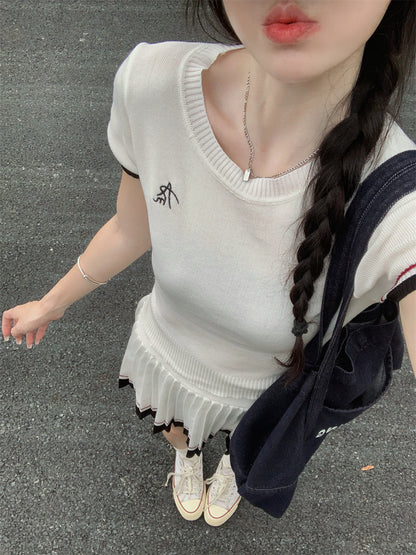 Knit Top and Skirt Set