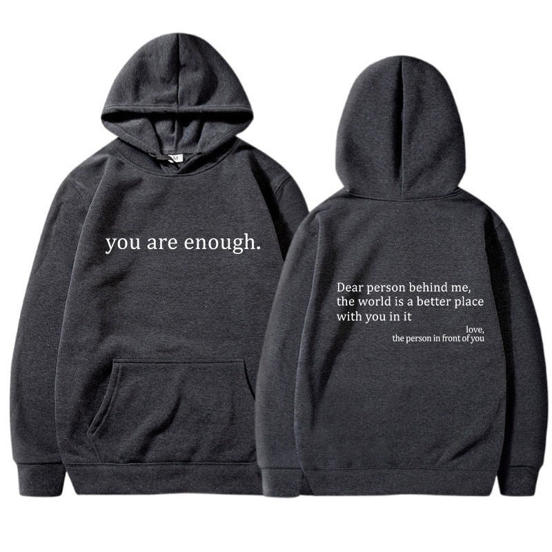 Letter Print Fleece Hoodie Sweatshirt