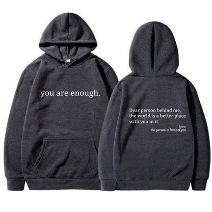 Letter Print Fleece Hoodie Sweatshirt