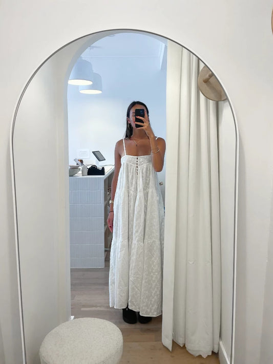 Embroidered Backless Summer Dress