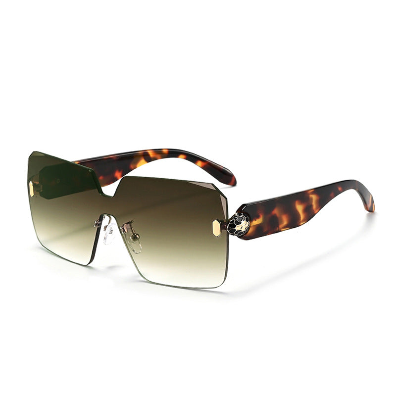 Rimless Cut Edge Snake Head Sunglasses