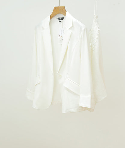Elegant Linen Blend Blazer for Women