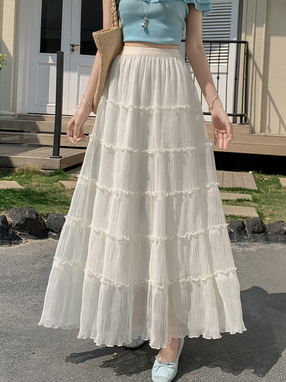 Ruffled Flared Skirt