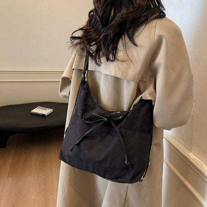 Womens Flannel Tote Bag with Adjustable Strap
