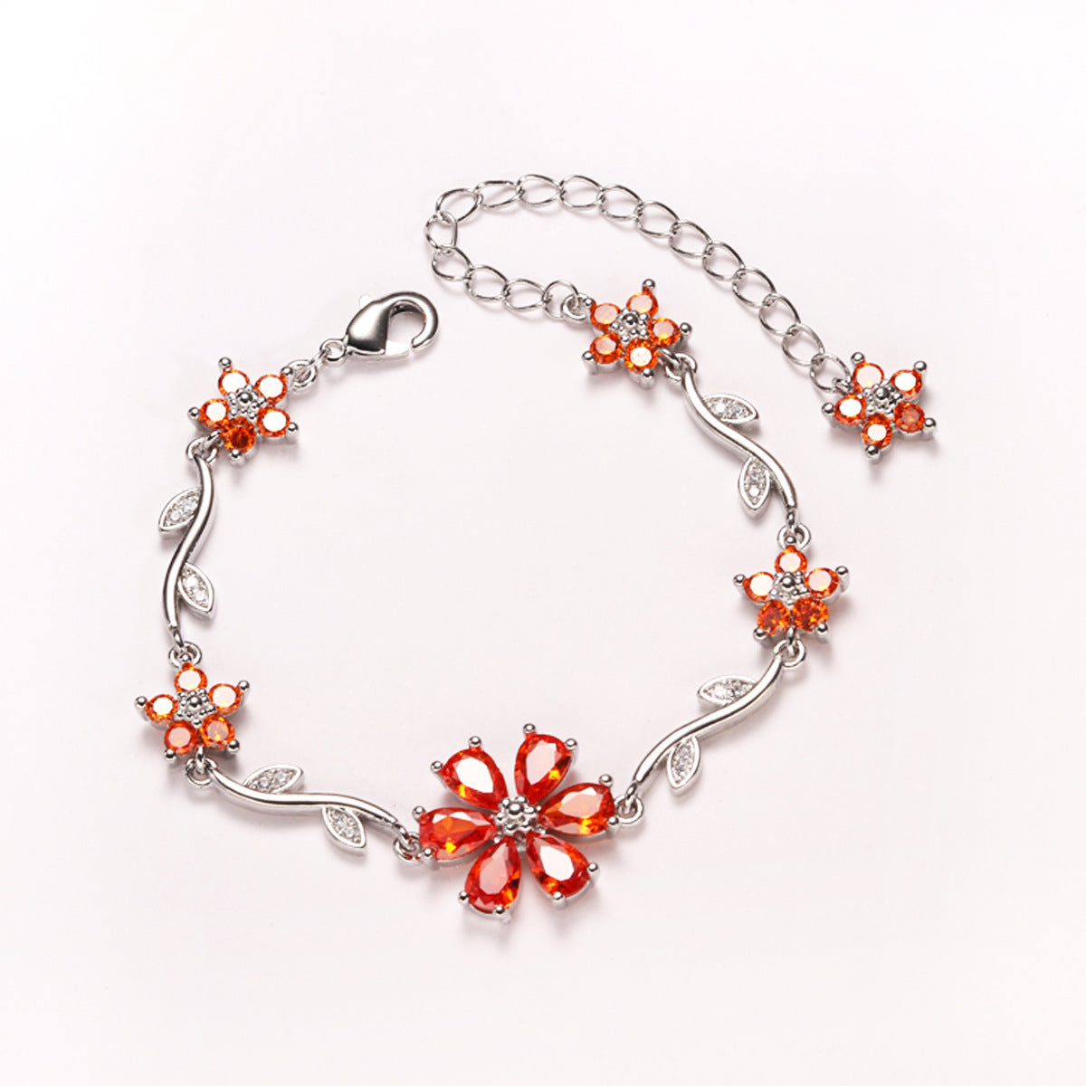 Floral Gold Plated Chain Bracelet