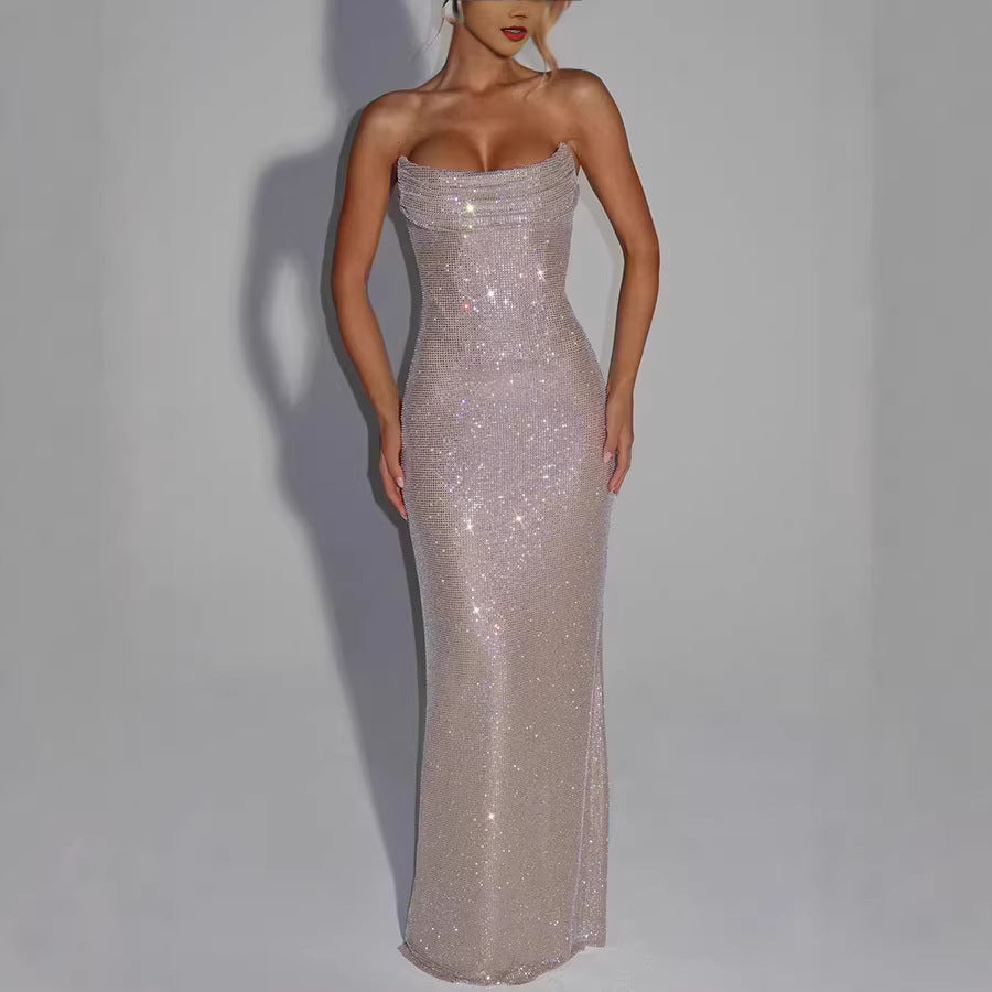 Elegant Sleeveless Sequined Evening Dress Drip Depot