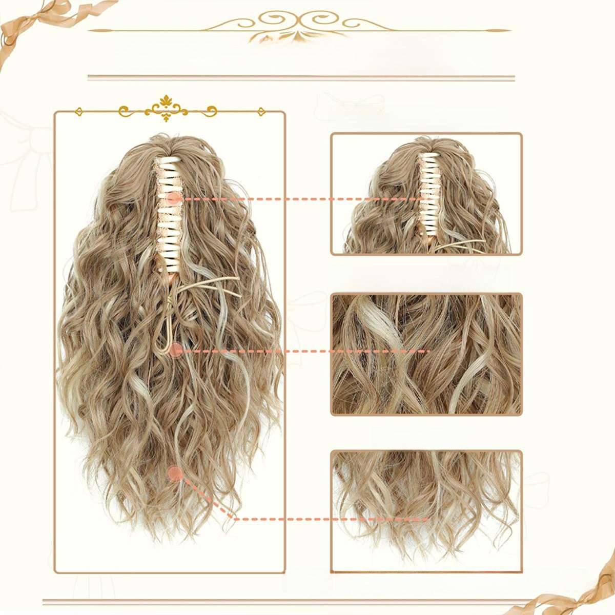 Water Wave Ponytail Hair Extension with Clip Drip Depot