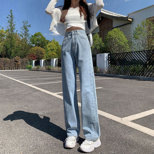 High Waist Wide Leg Denim Pants