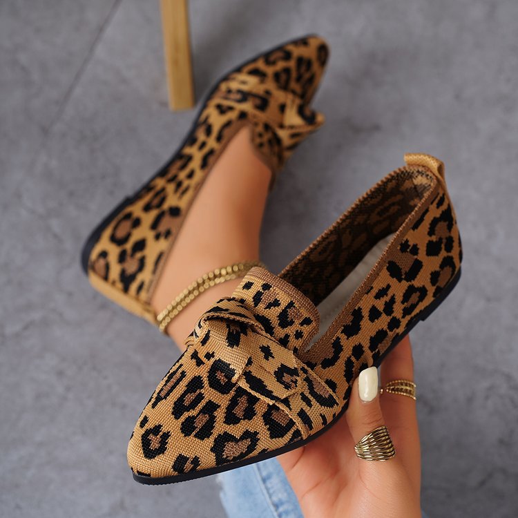 Womens Pointed-Toe Slip-On Flat Shoes Drip Depot