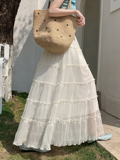 Ruffled Flared Skirt
