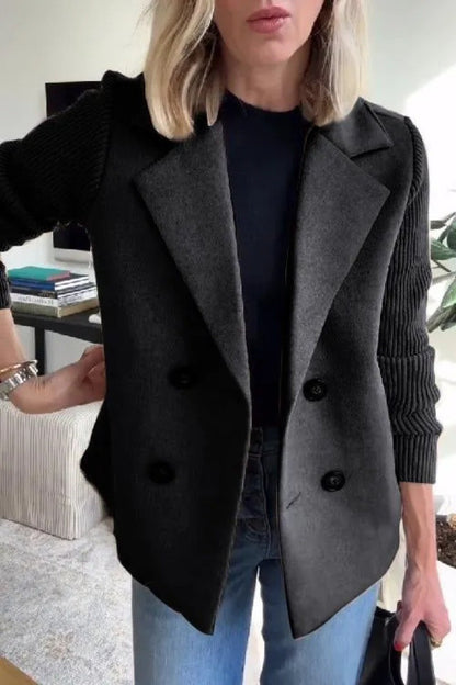 Wool Blend Splicing Jacket