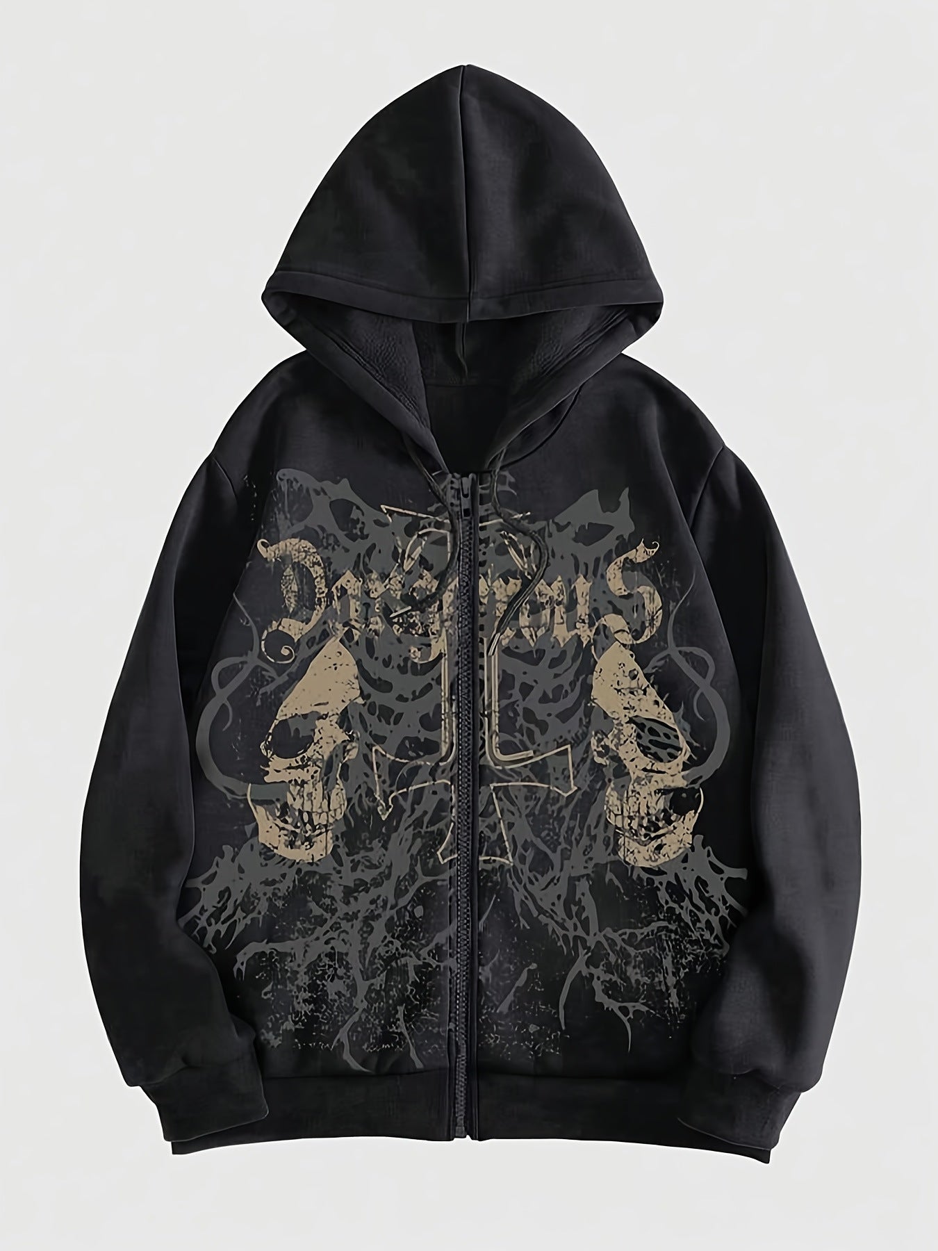 Gothic Skull Zip Up Hoodie